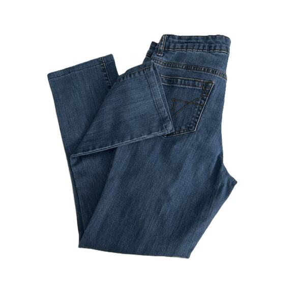 NWOT Kenneth Cole Reaction Straight Leg Ankle Med Wash Denim Mid-Rise Jeans -10 - Picture 5 of 14